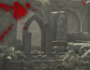 A background of woodland ruins with blood splatters and the title - The Cardinal Ruins