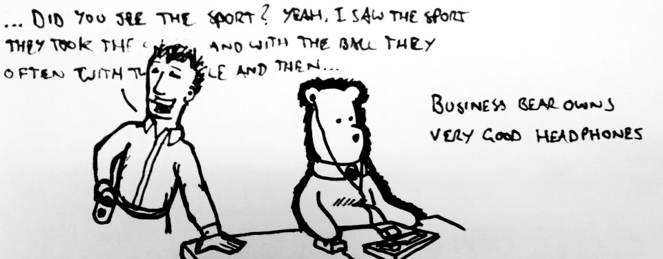Business Bear Owns Really Good Headphones