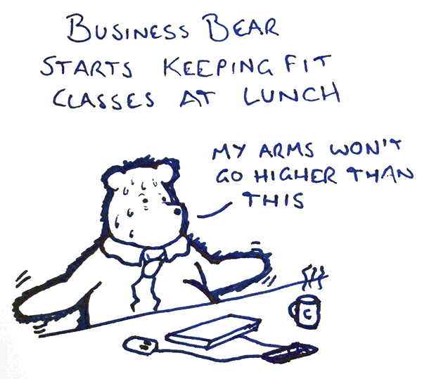 Business Bear Starts Keeping Fit Classes At Lunch