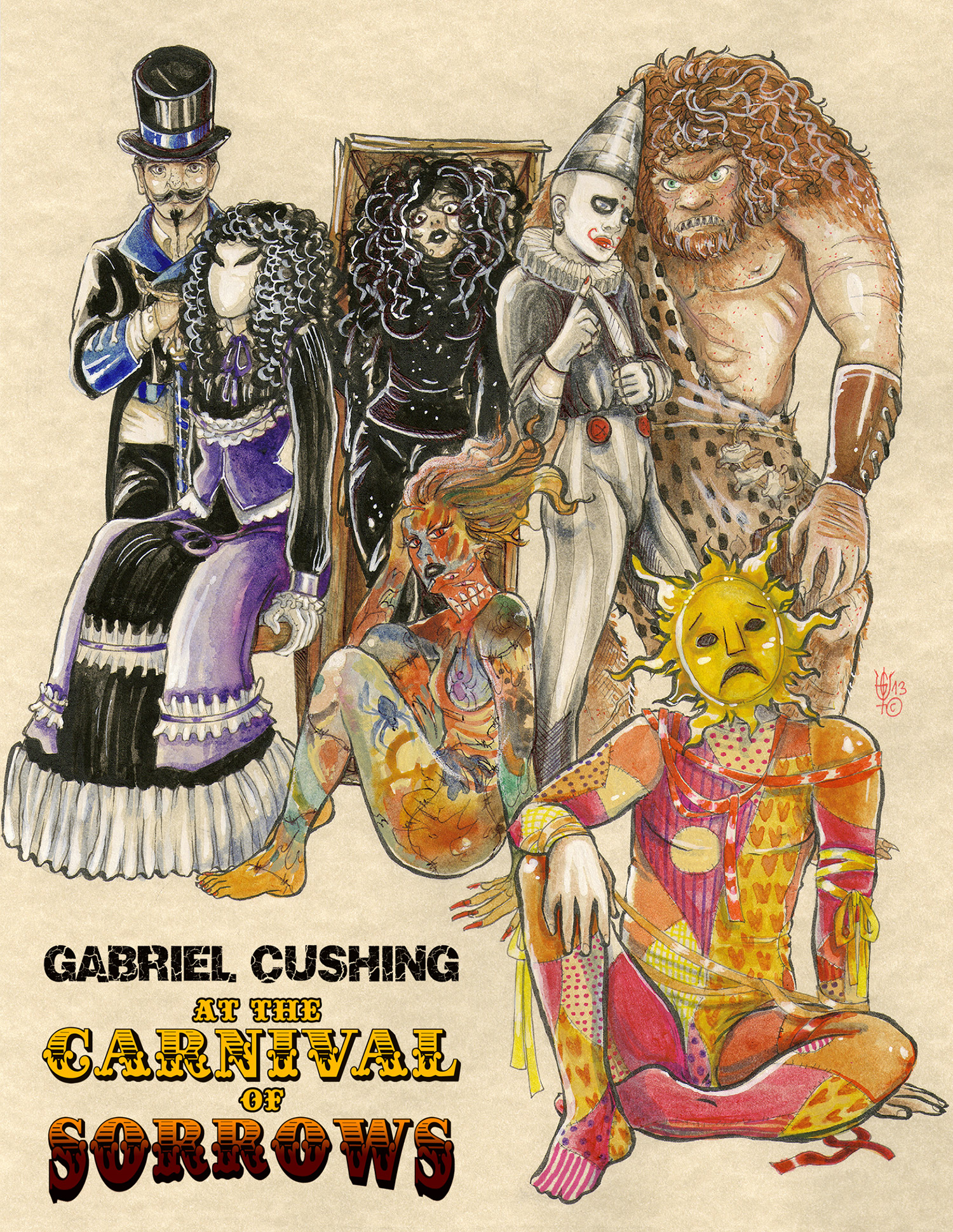 Gabriel Cushing at the Carnival of Sorrows - Carnival troupe concept art